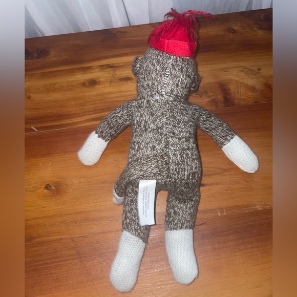 Sock monkey”10 brown plush target red hat stuff animal red bow toy classic - Picture 6 of 10